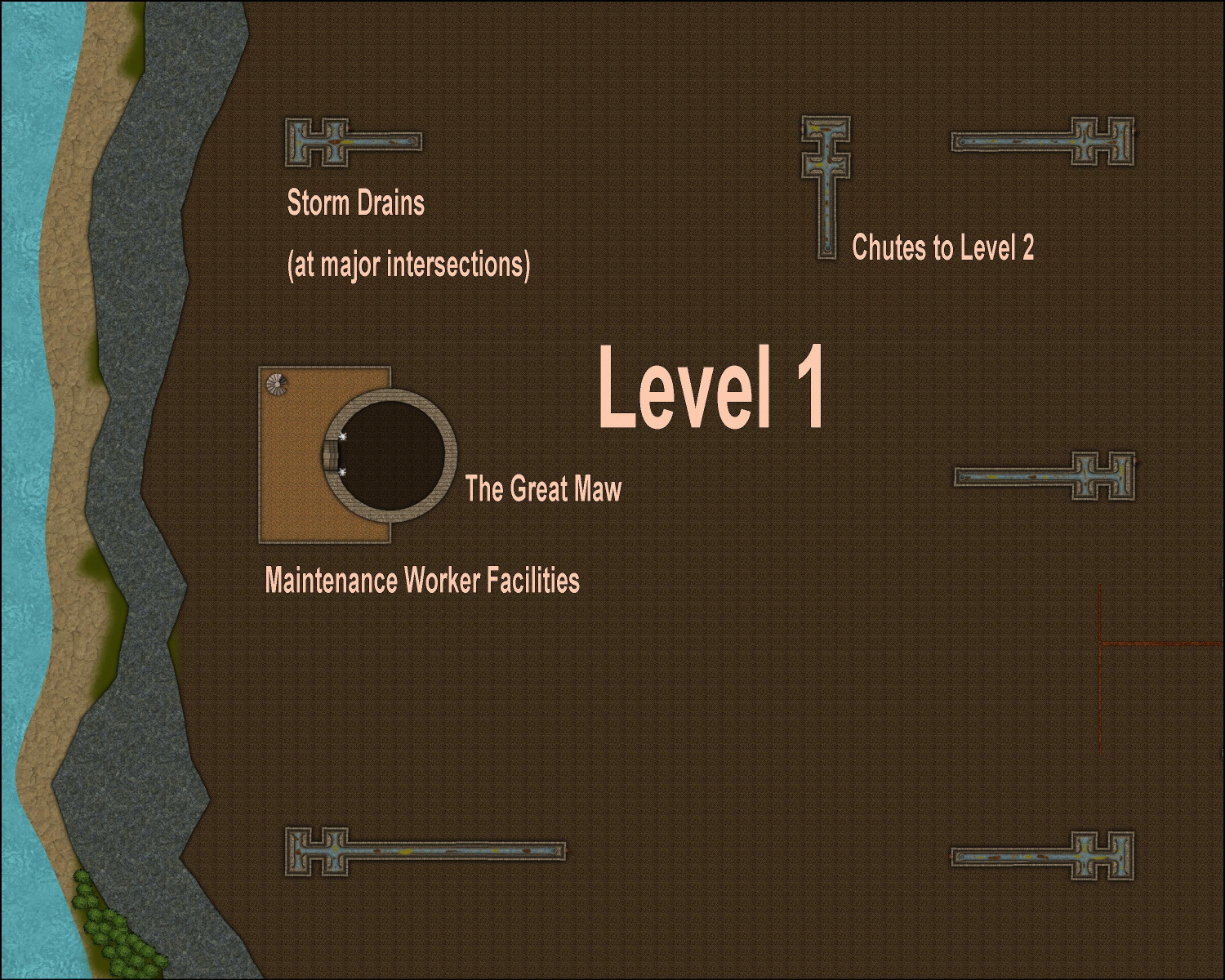 Town Sewer System - Level 1 -  labeled.JPG